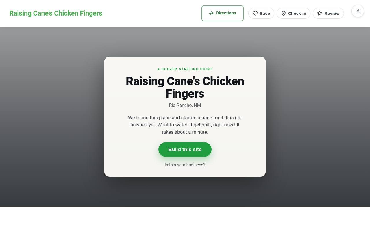 Preview of your live website
