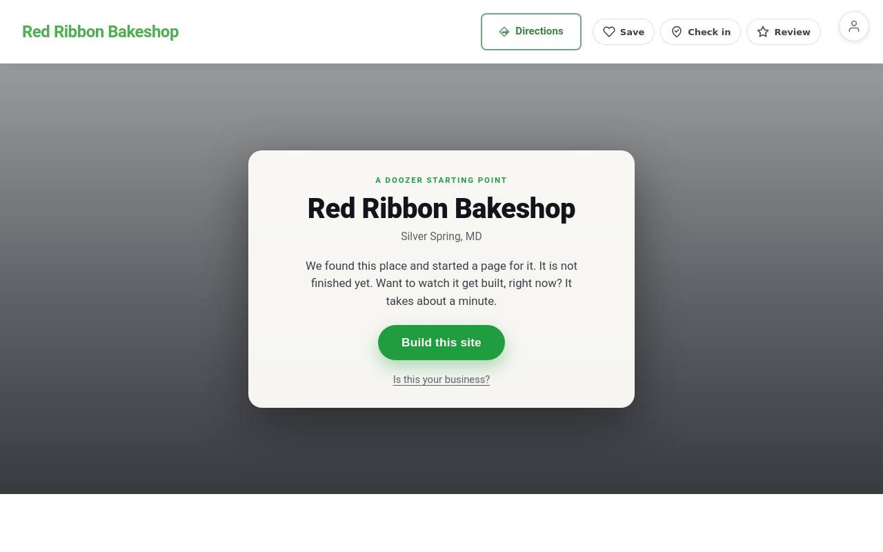 Preview of your live website