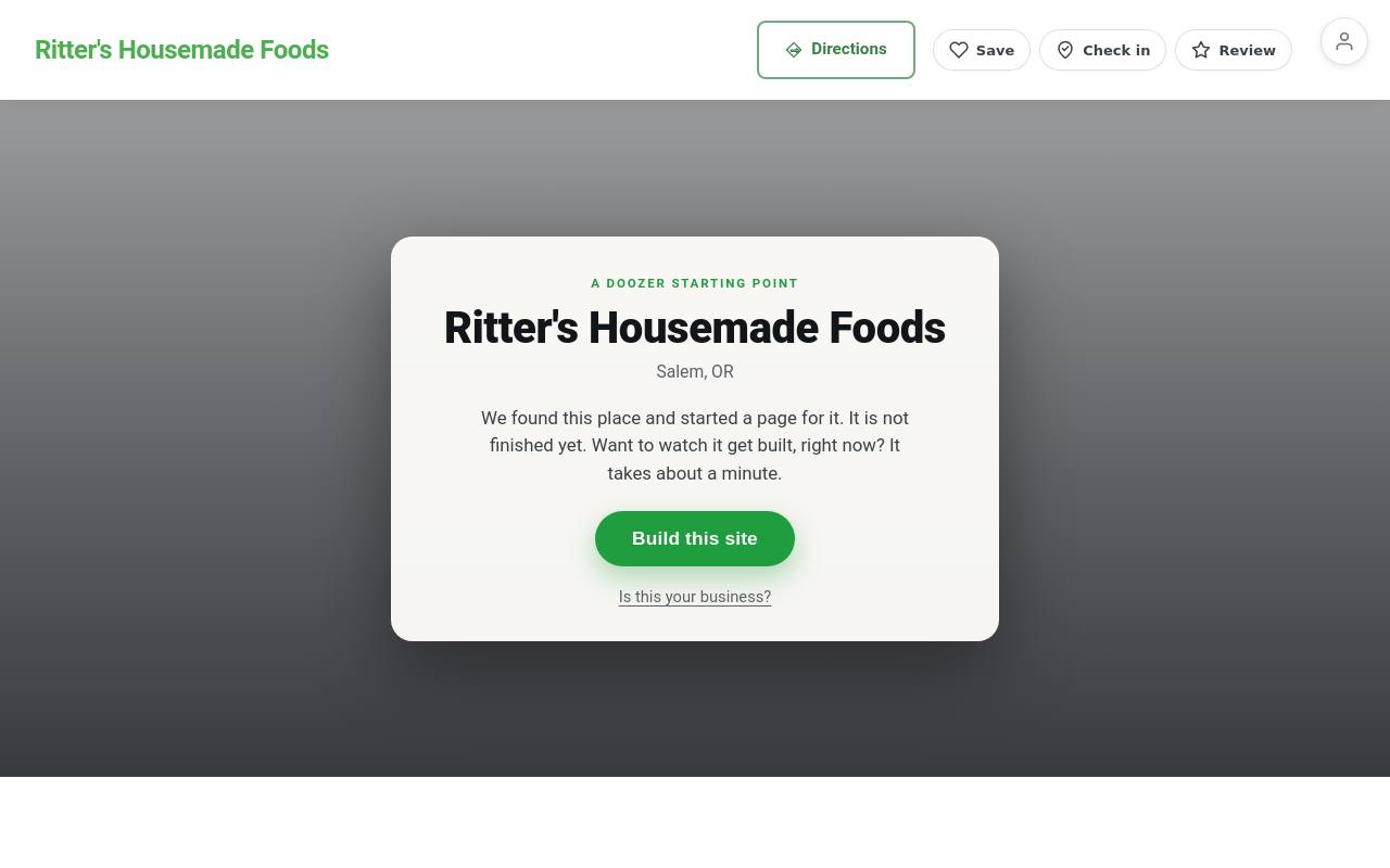 Preview of your live website