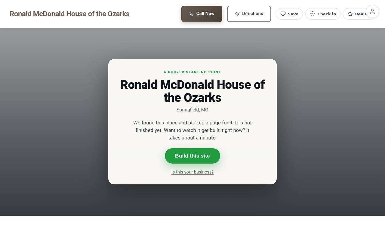 Preview of your live website