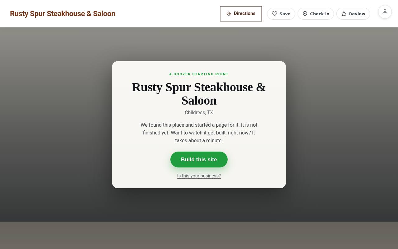 Preview of your live website
