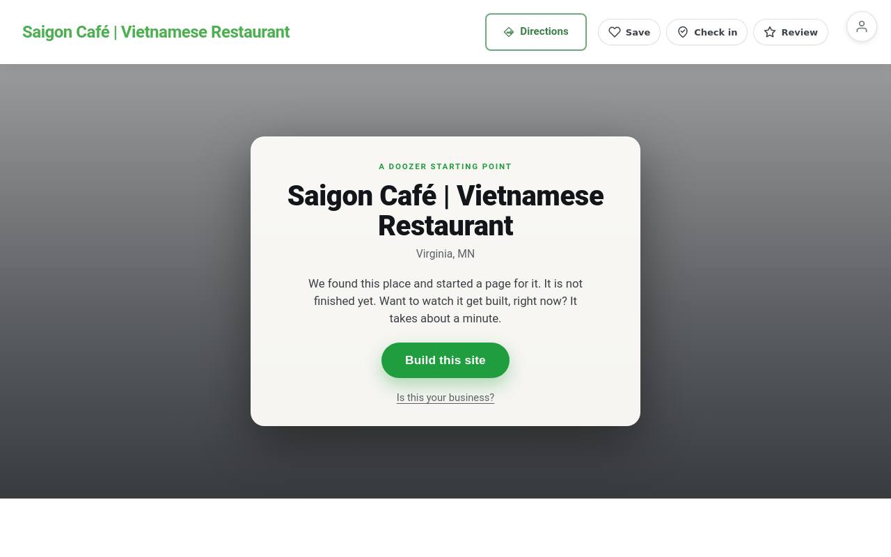 Preview of your live website