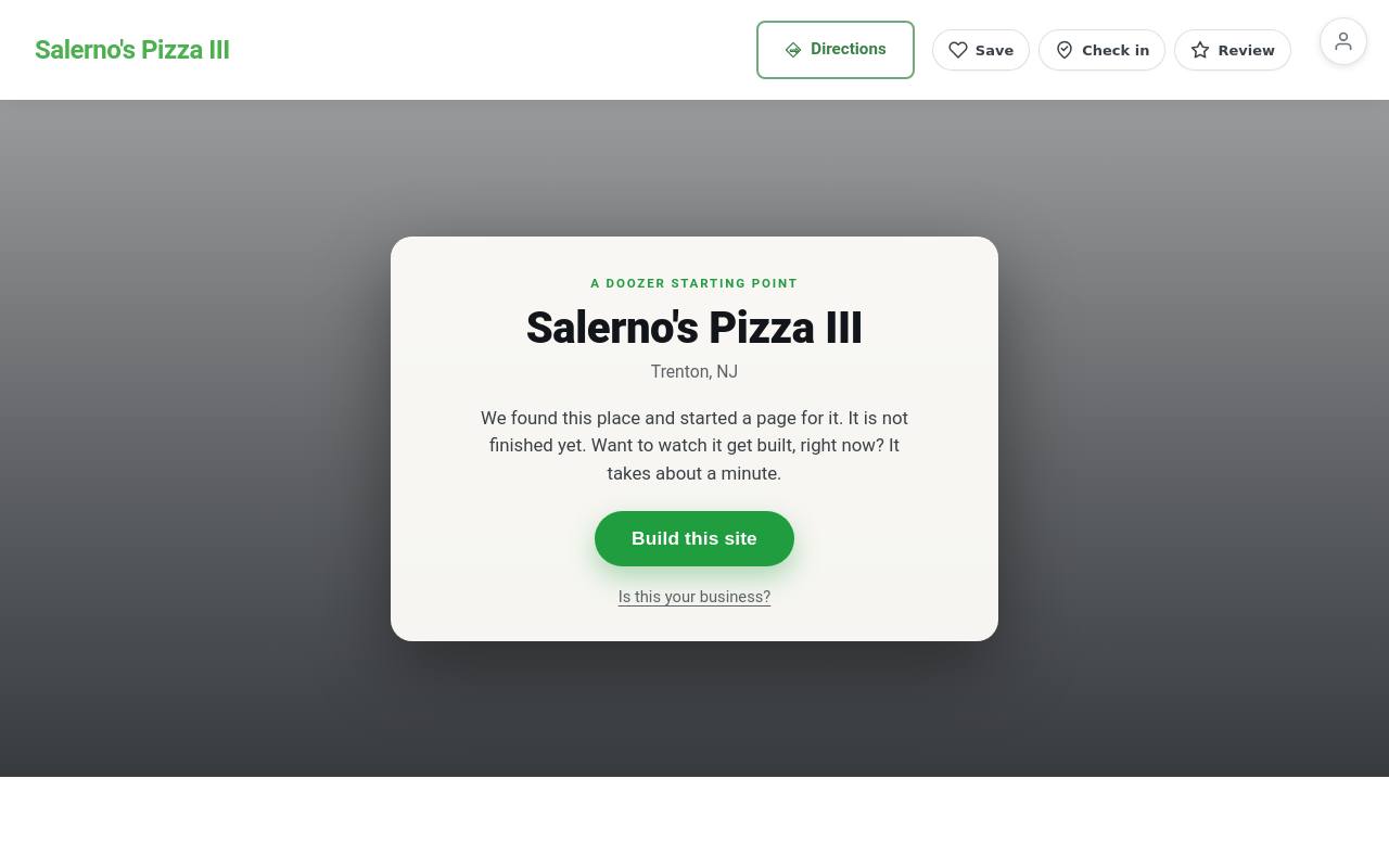 Preview of your live website
