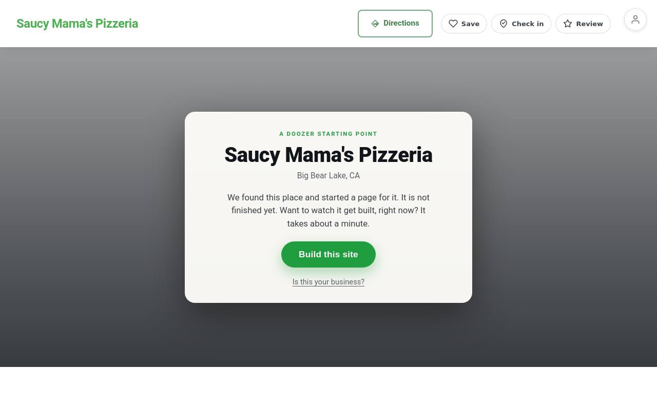 Preview of your live website