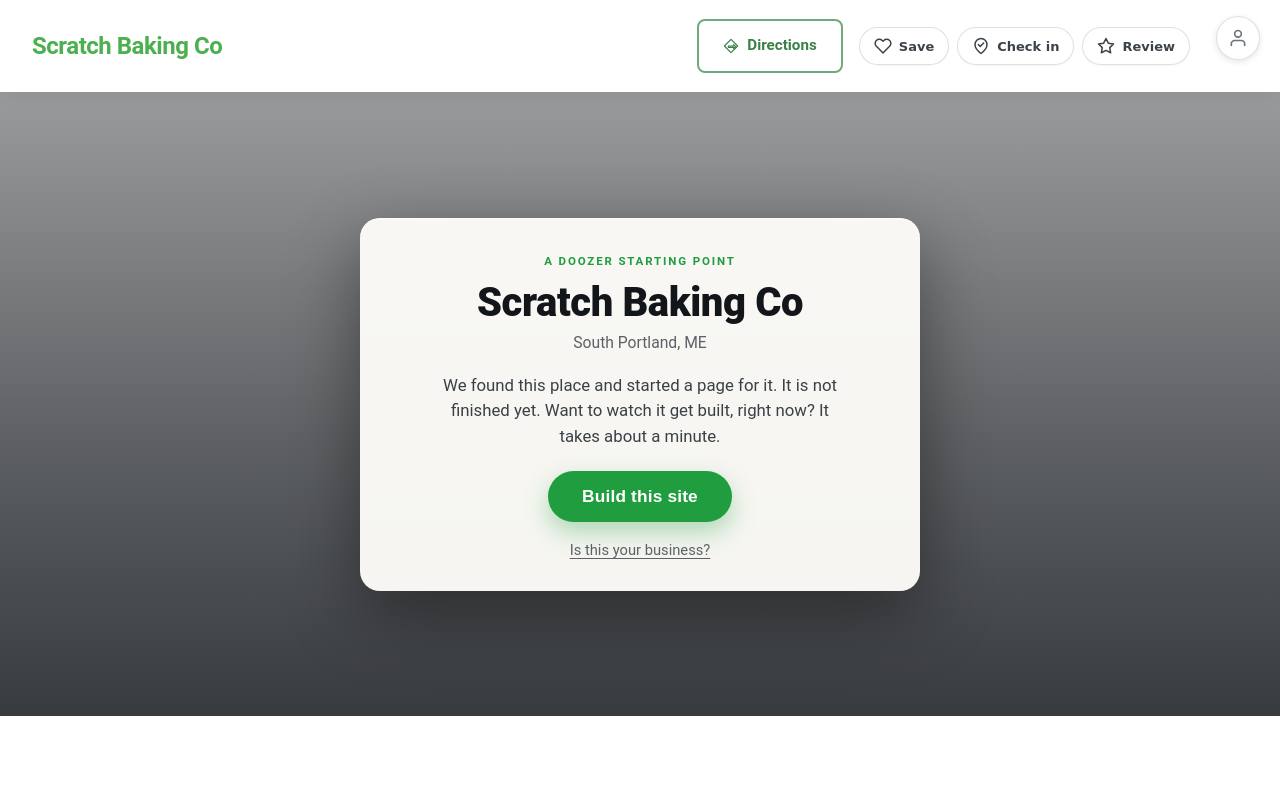 Preview of your live website