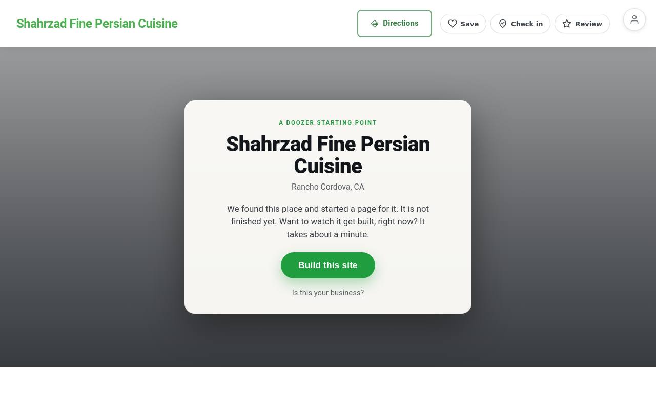 Preview of your live website