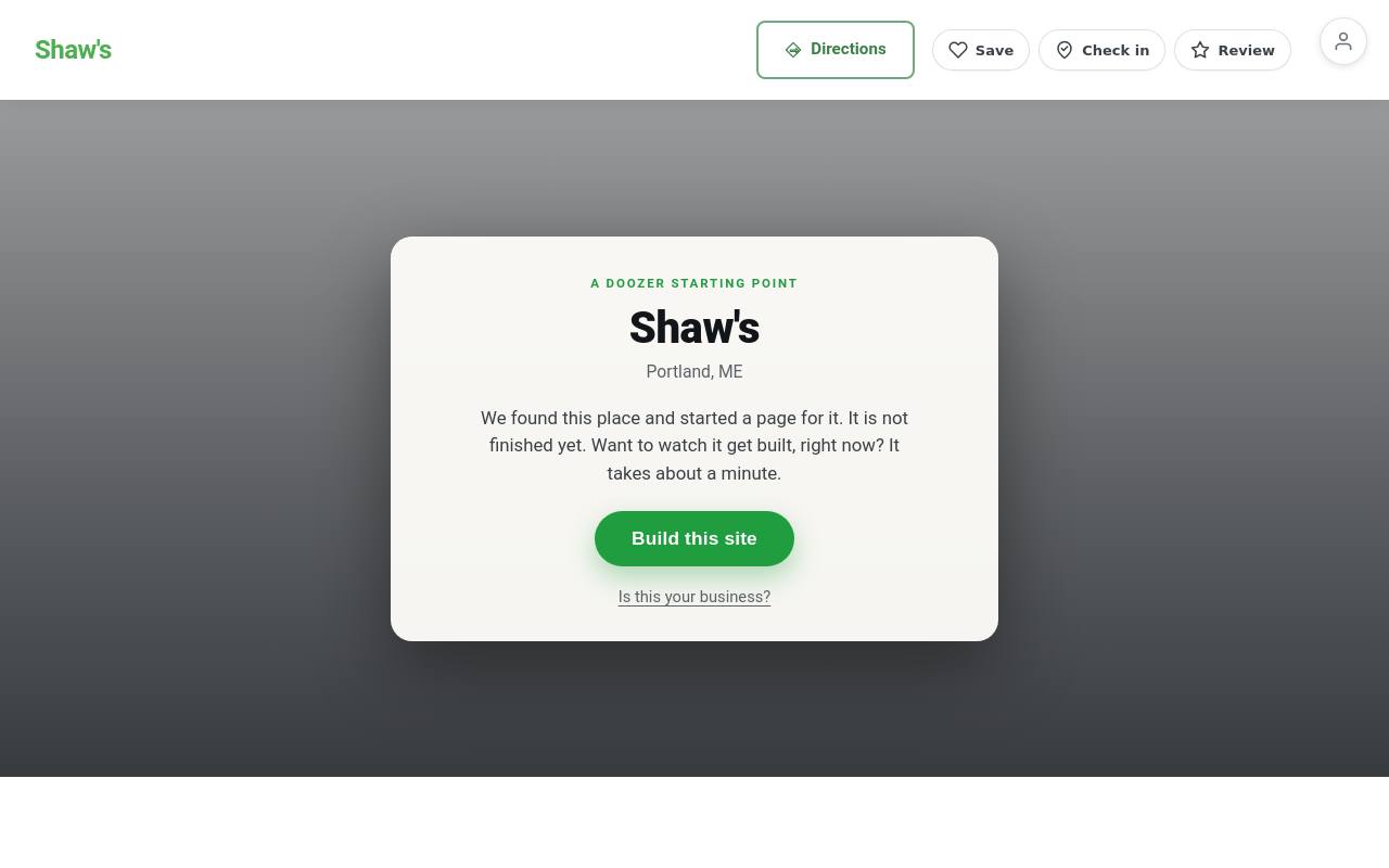Preview of your live website