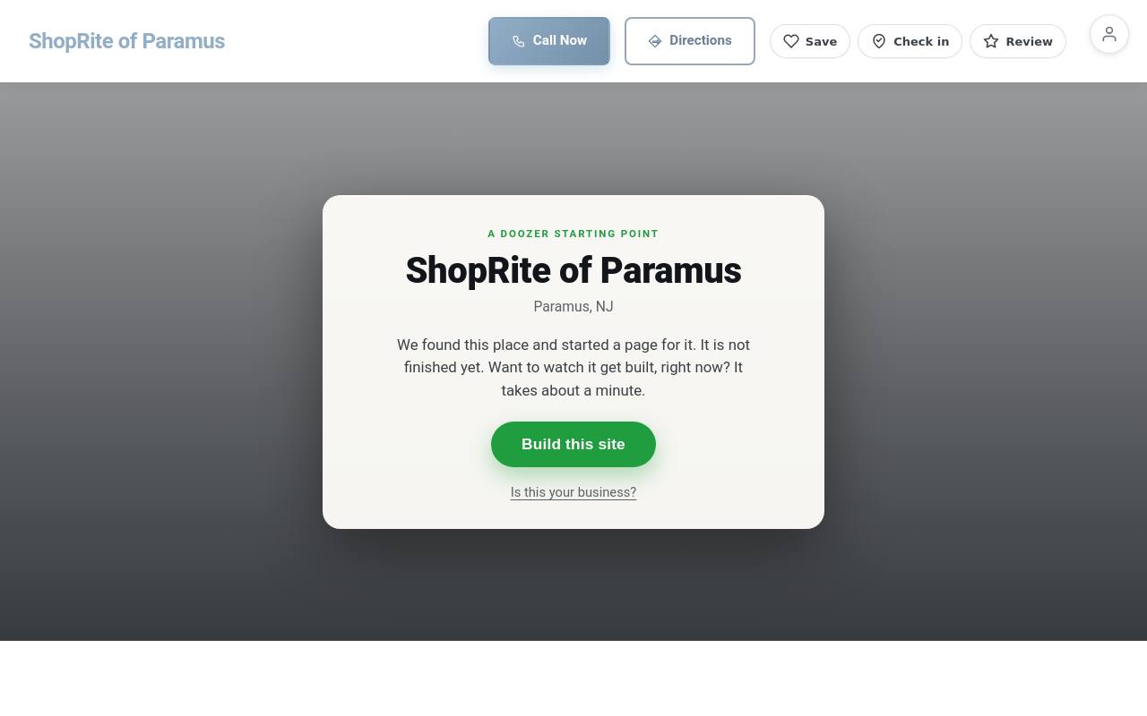 Preview of your live website