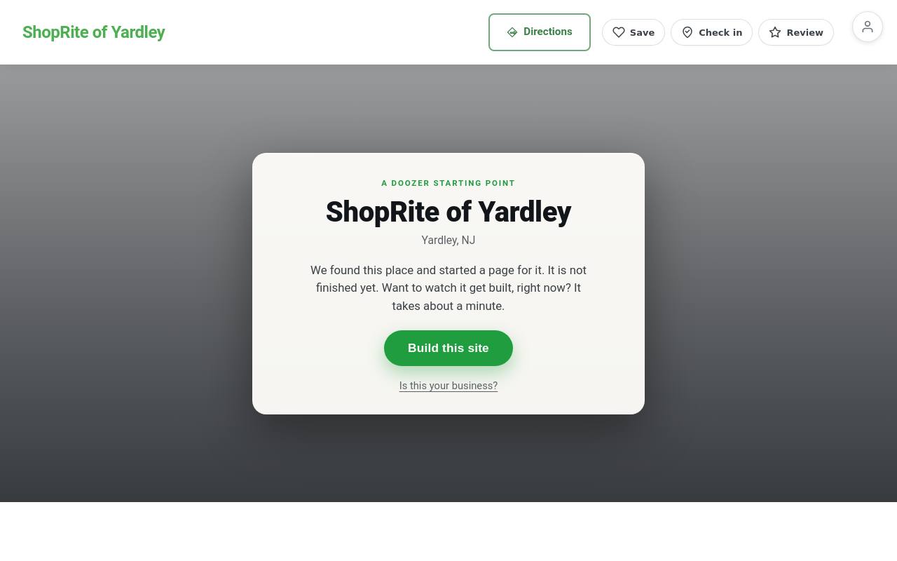 Preview of your live website