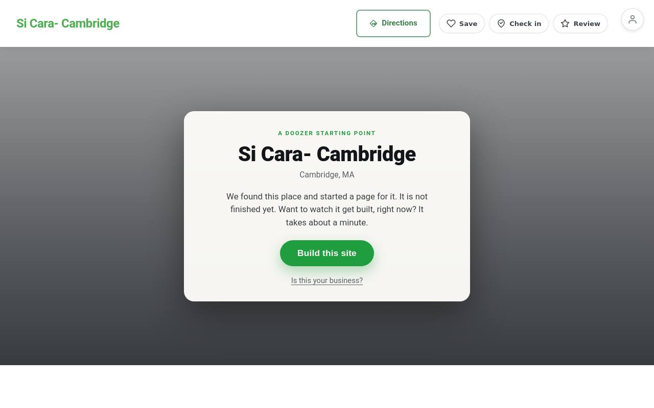 Preview of your live website