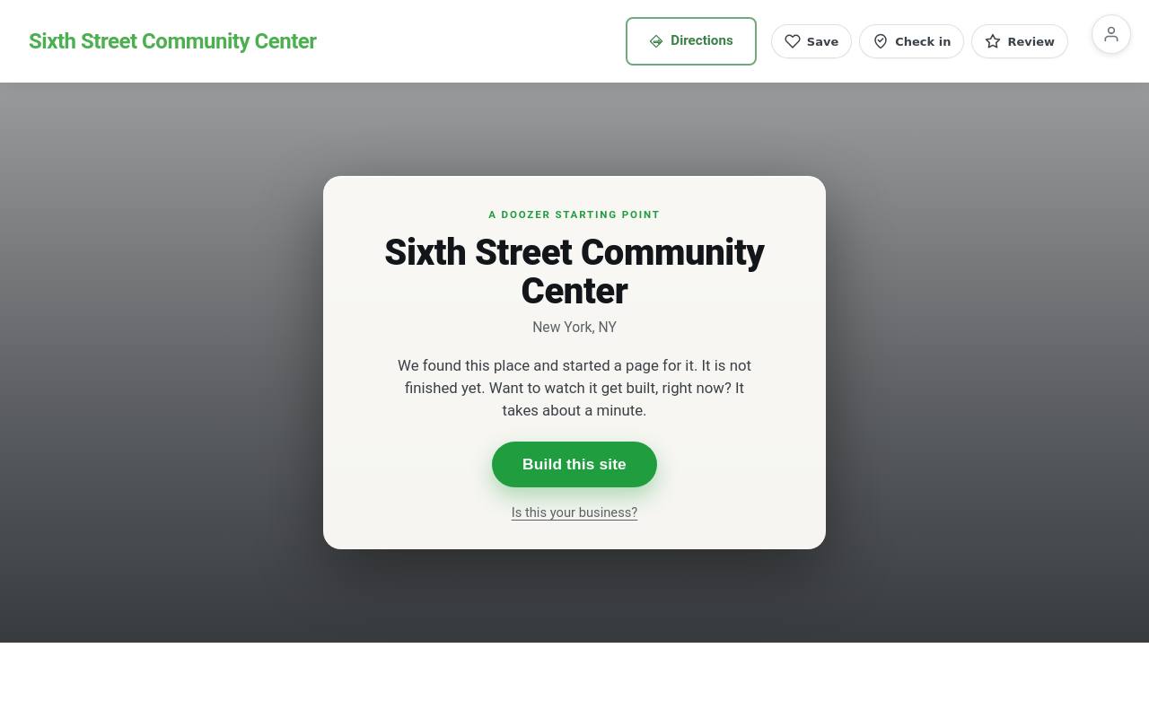 Preview of your live website