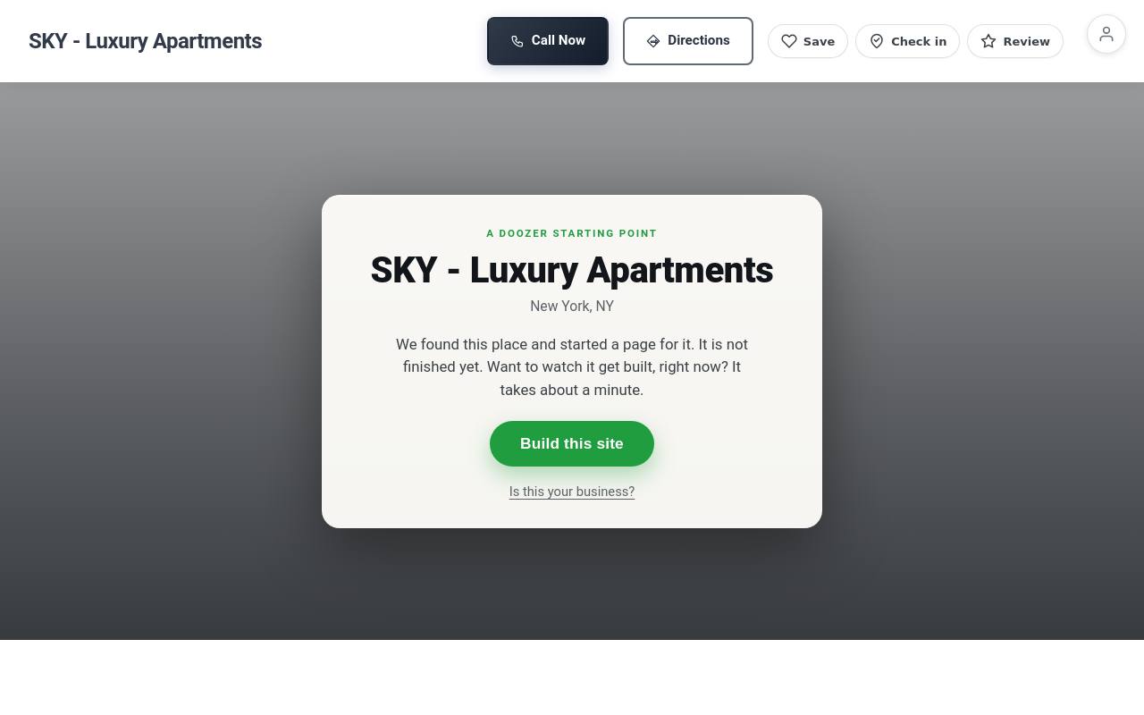 Preview of your live website