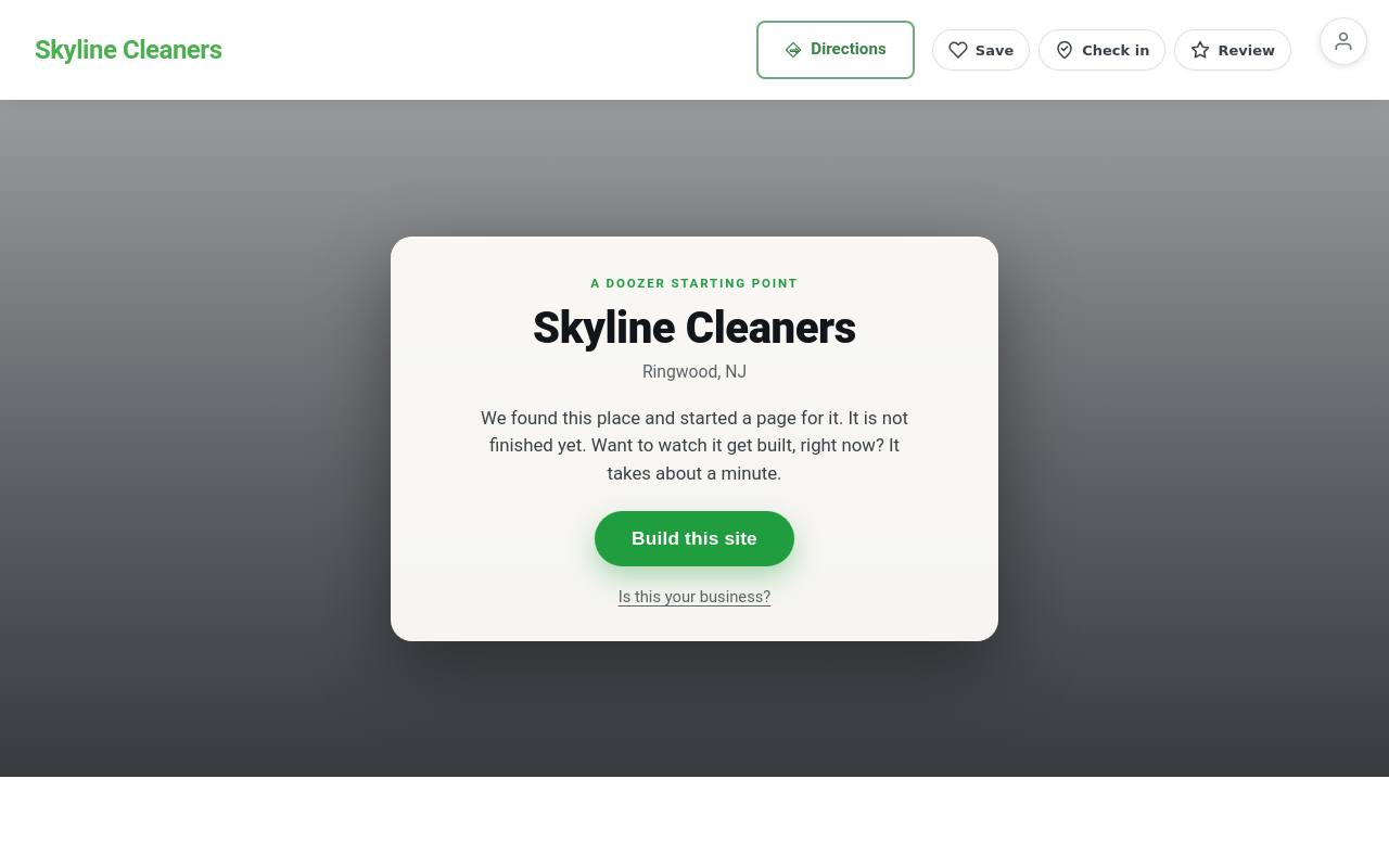 Preview of your live website