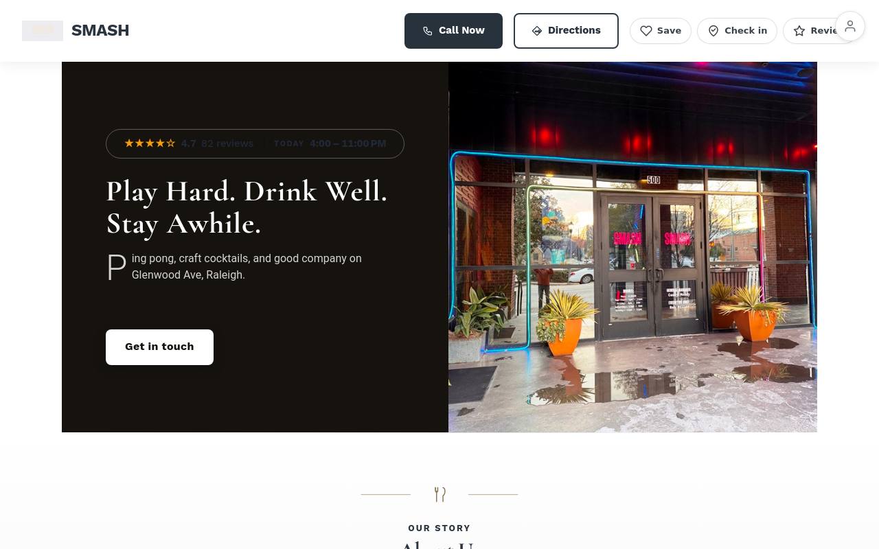 Preview of your live website