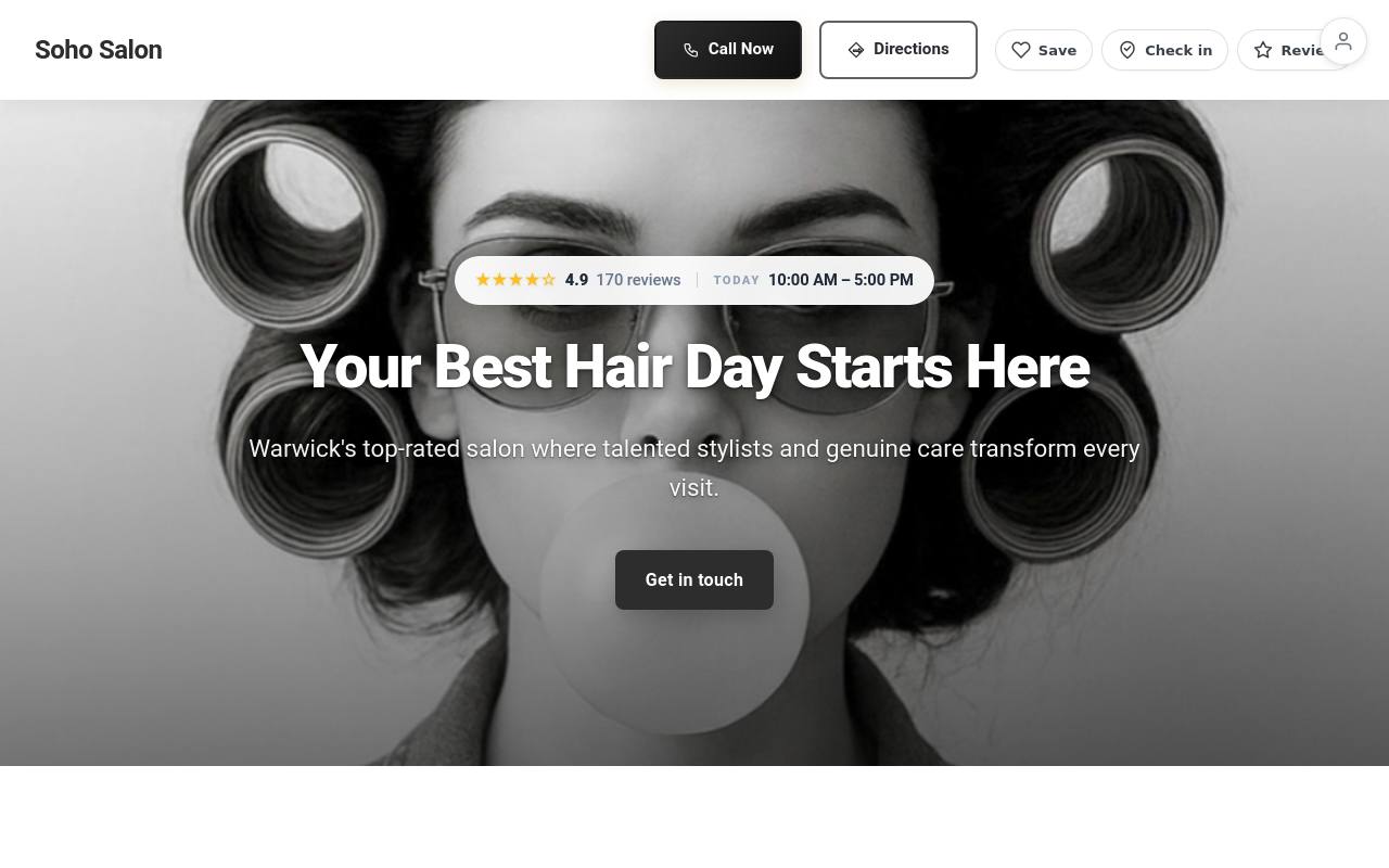 Preview of your live website