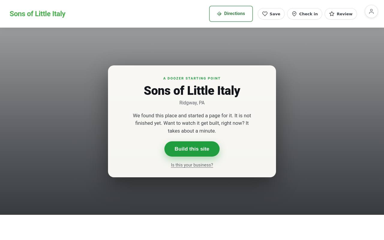 Preview of your live website