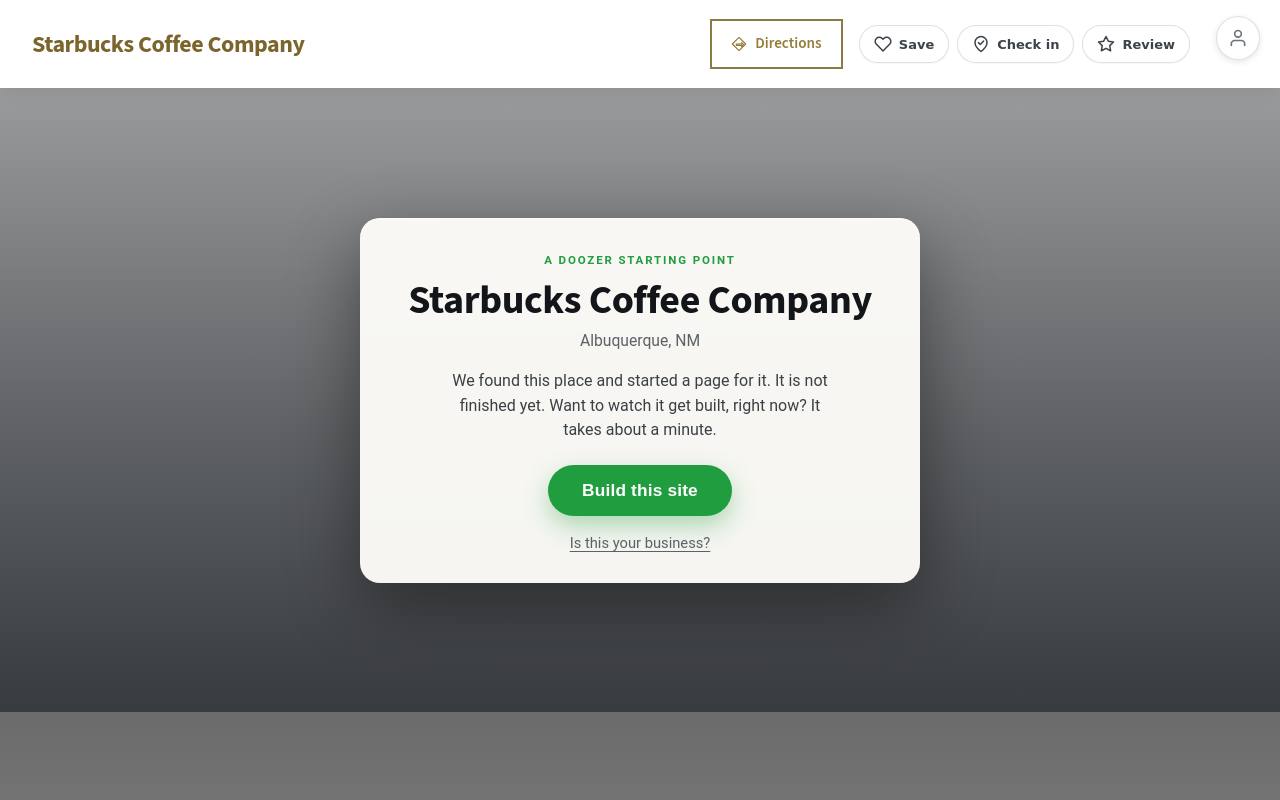 Preview of your live website