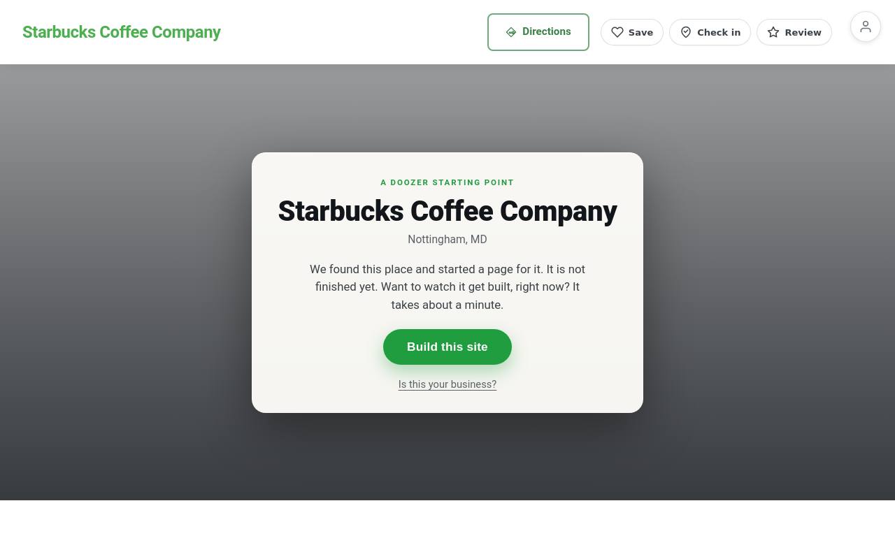 Preview of your live website