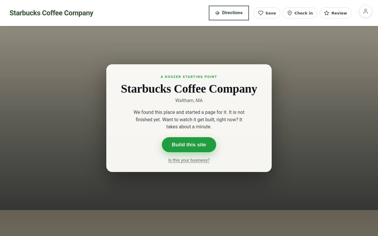 Preview of your live website