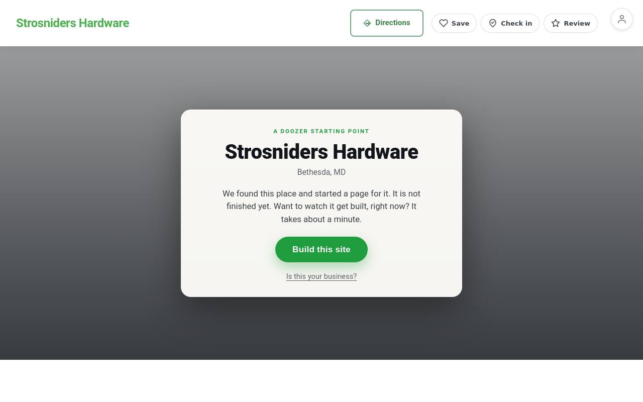 Preview of your live website