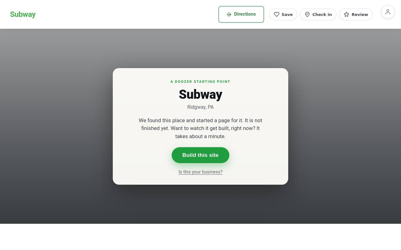 Preview of your live website