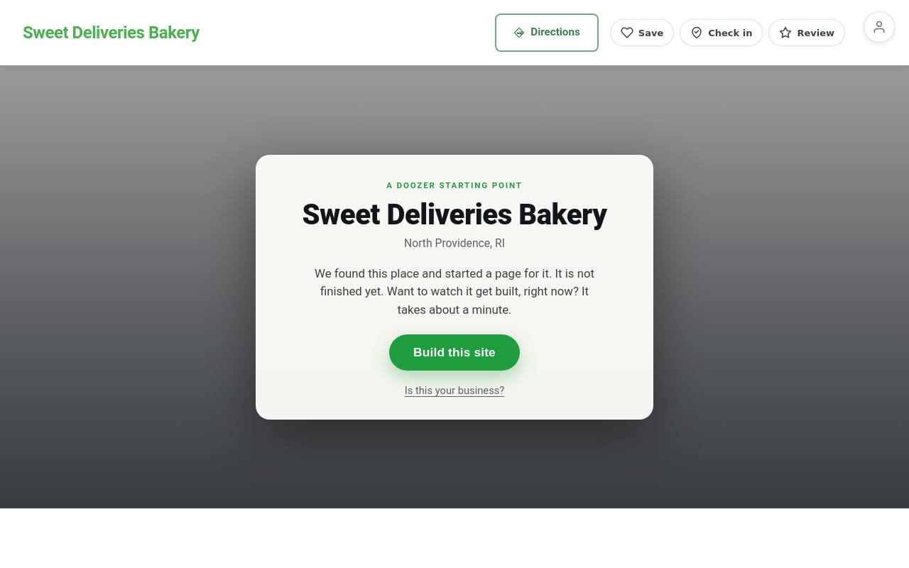 Preview of your live website