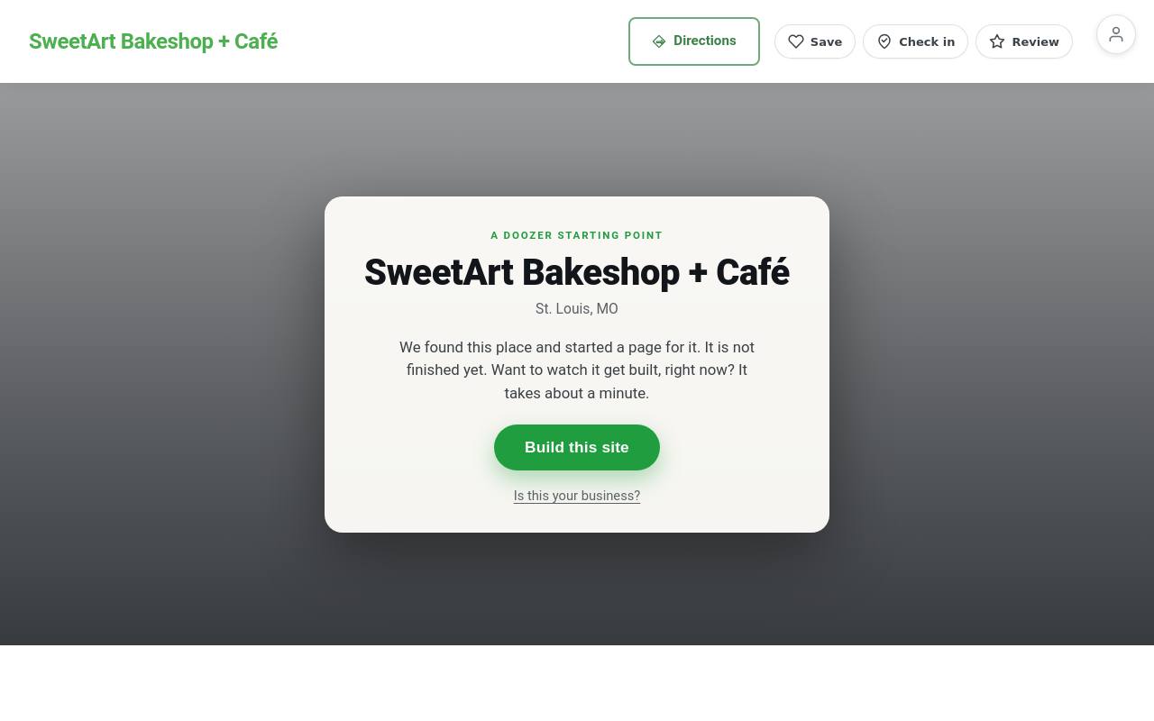 Preview of your live website