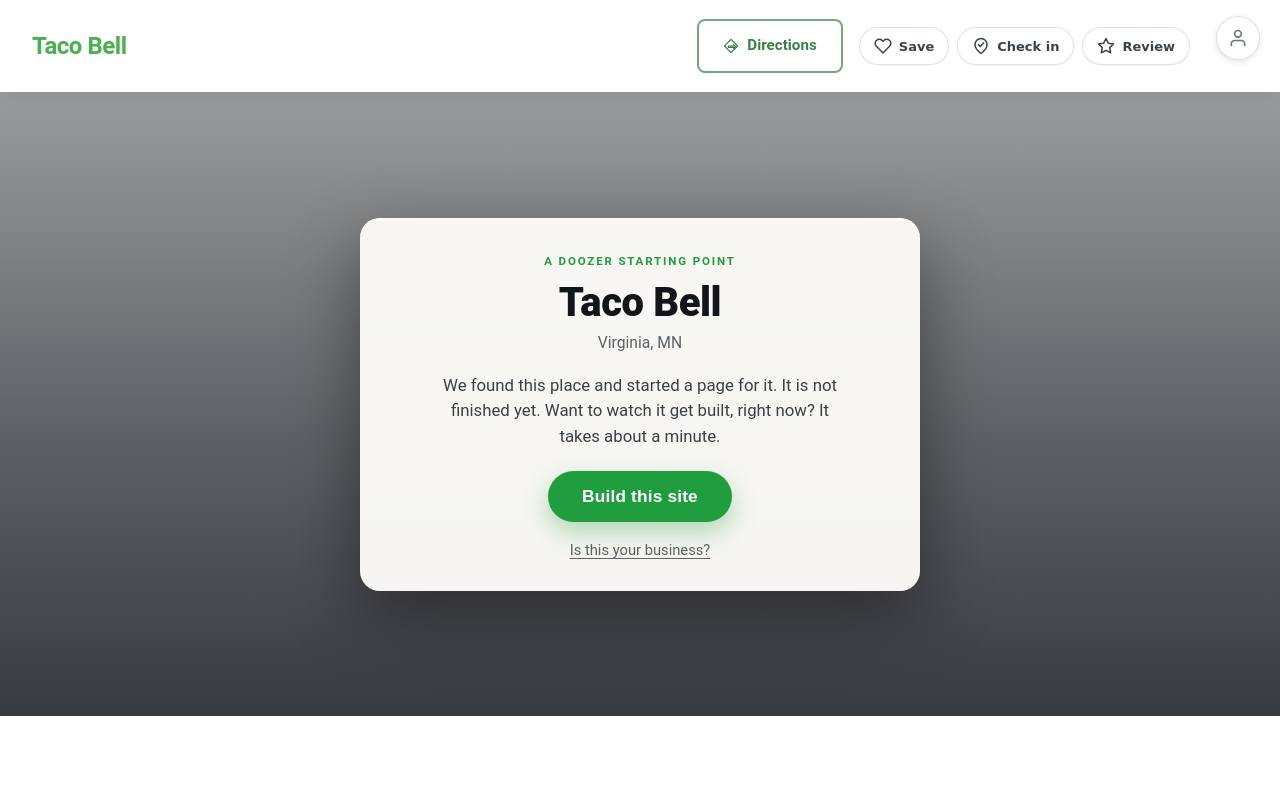 Preview of your live website