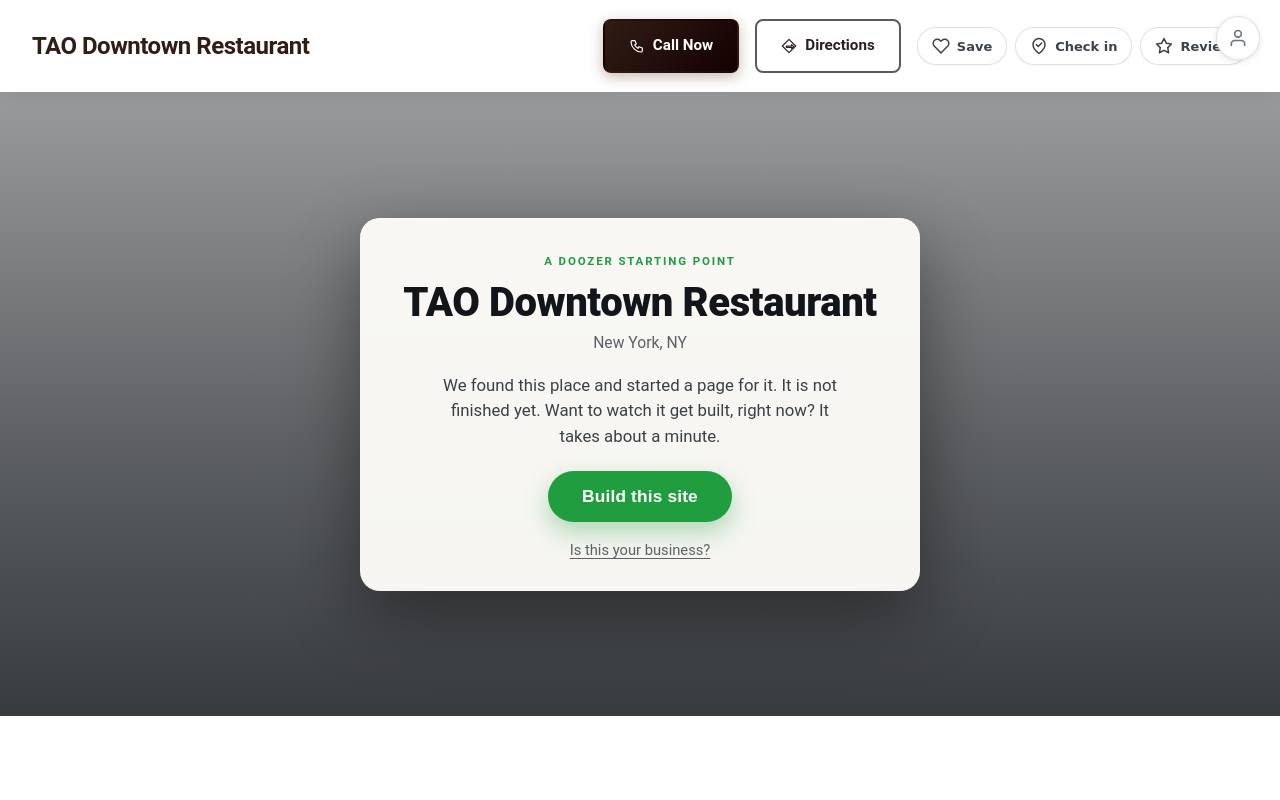 Preview of your live website