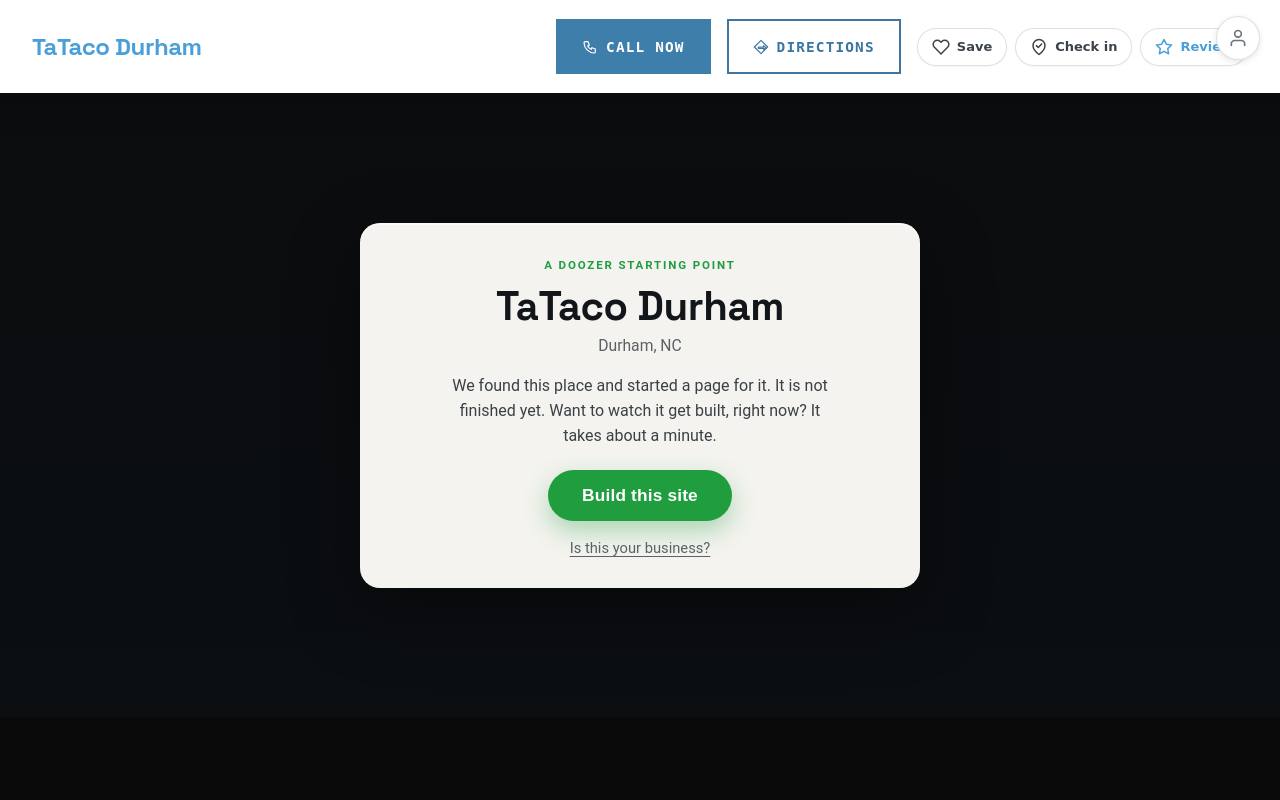 Preview of your live website