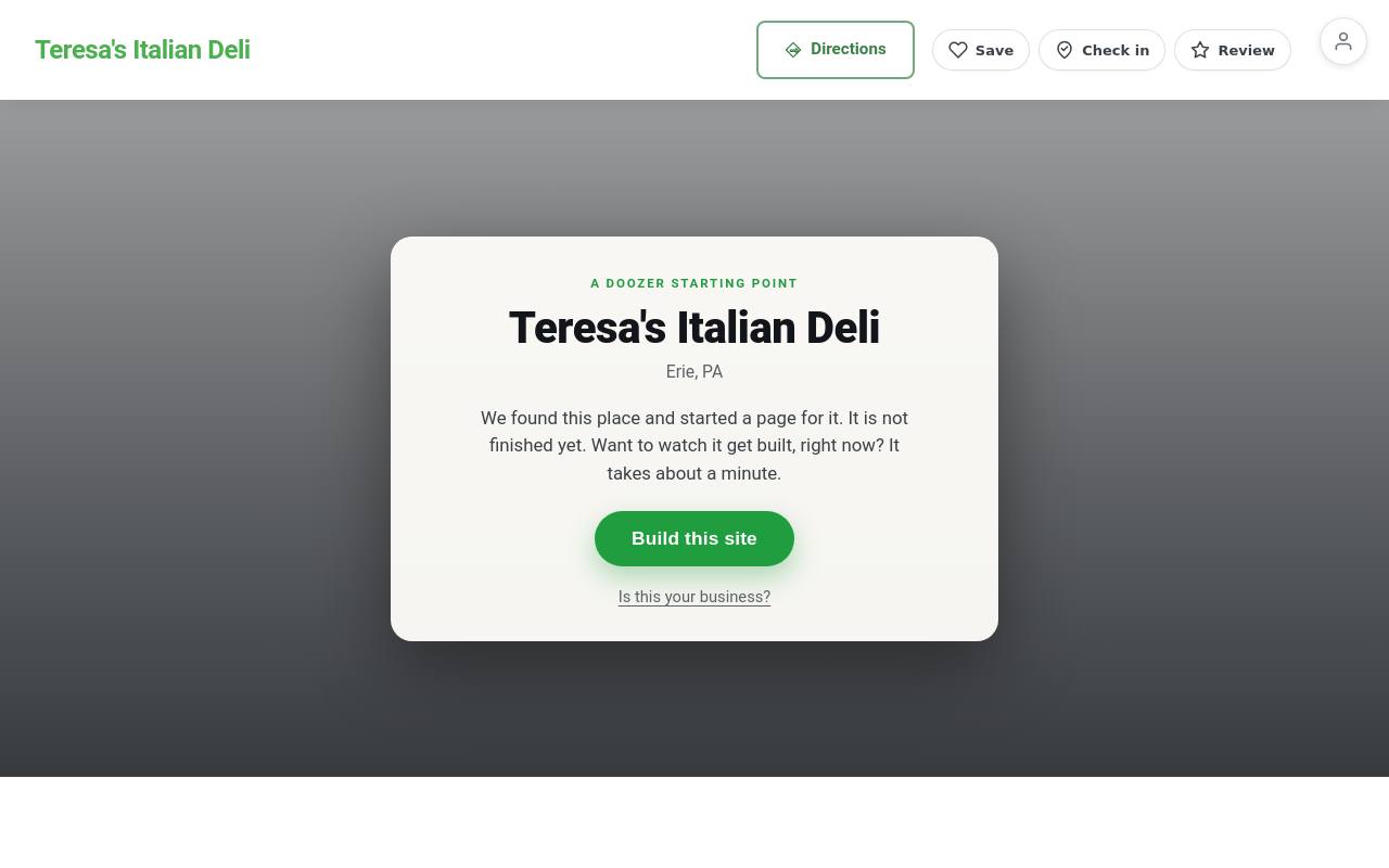 Preview of your live website