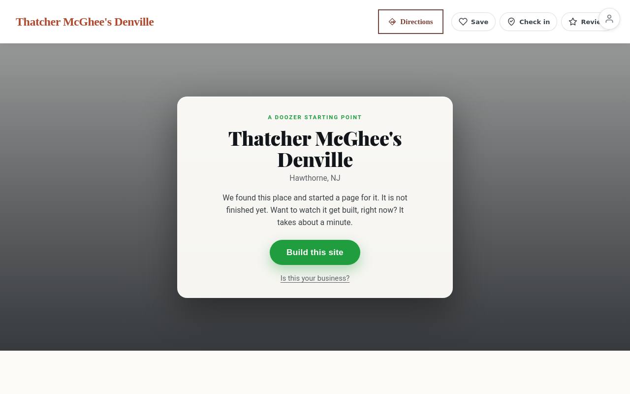 Preview of your live website