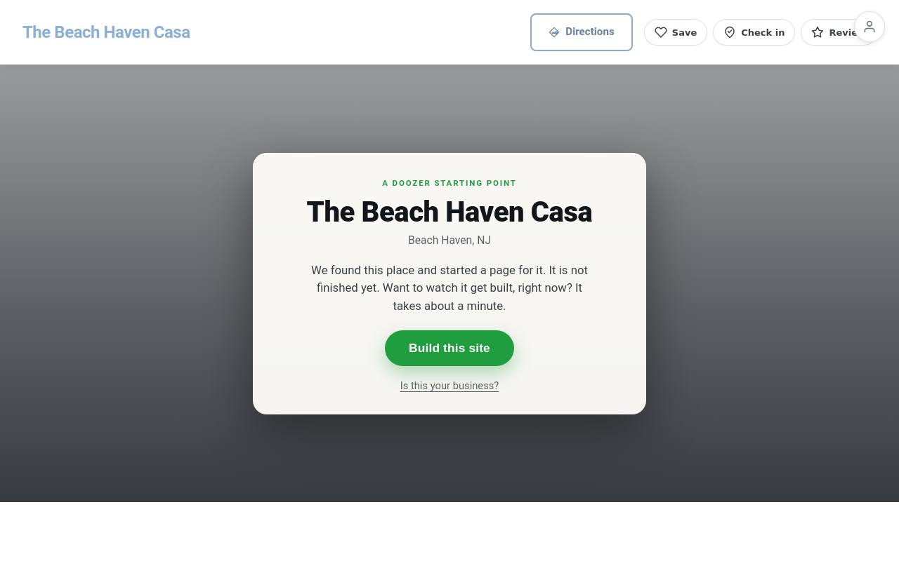 Preview of your live website
