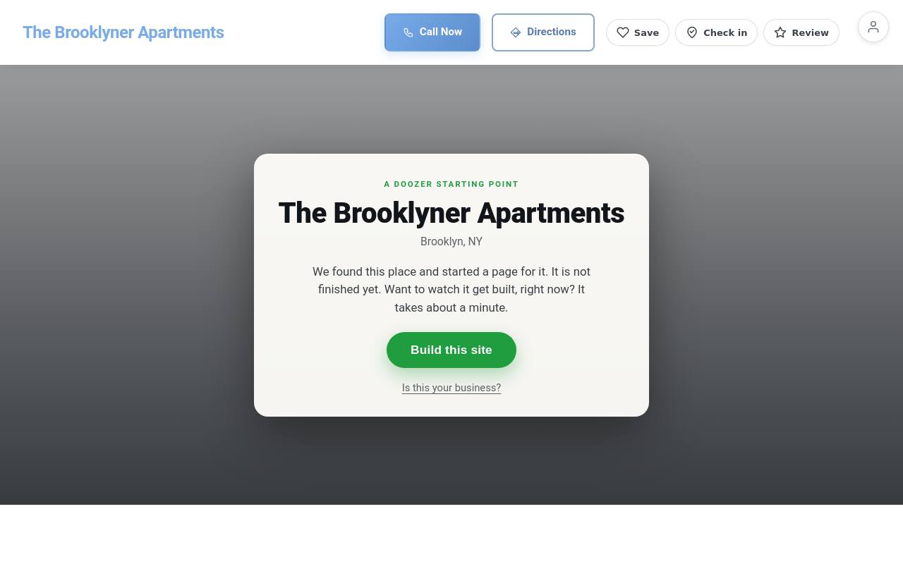 Preview of your live website