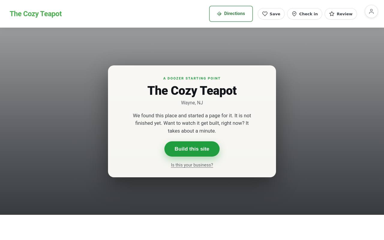 Preview of your live website