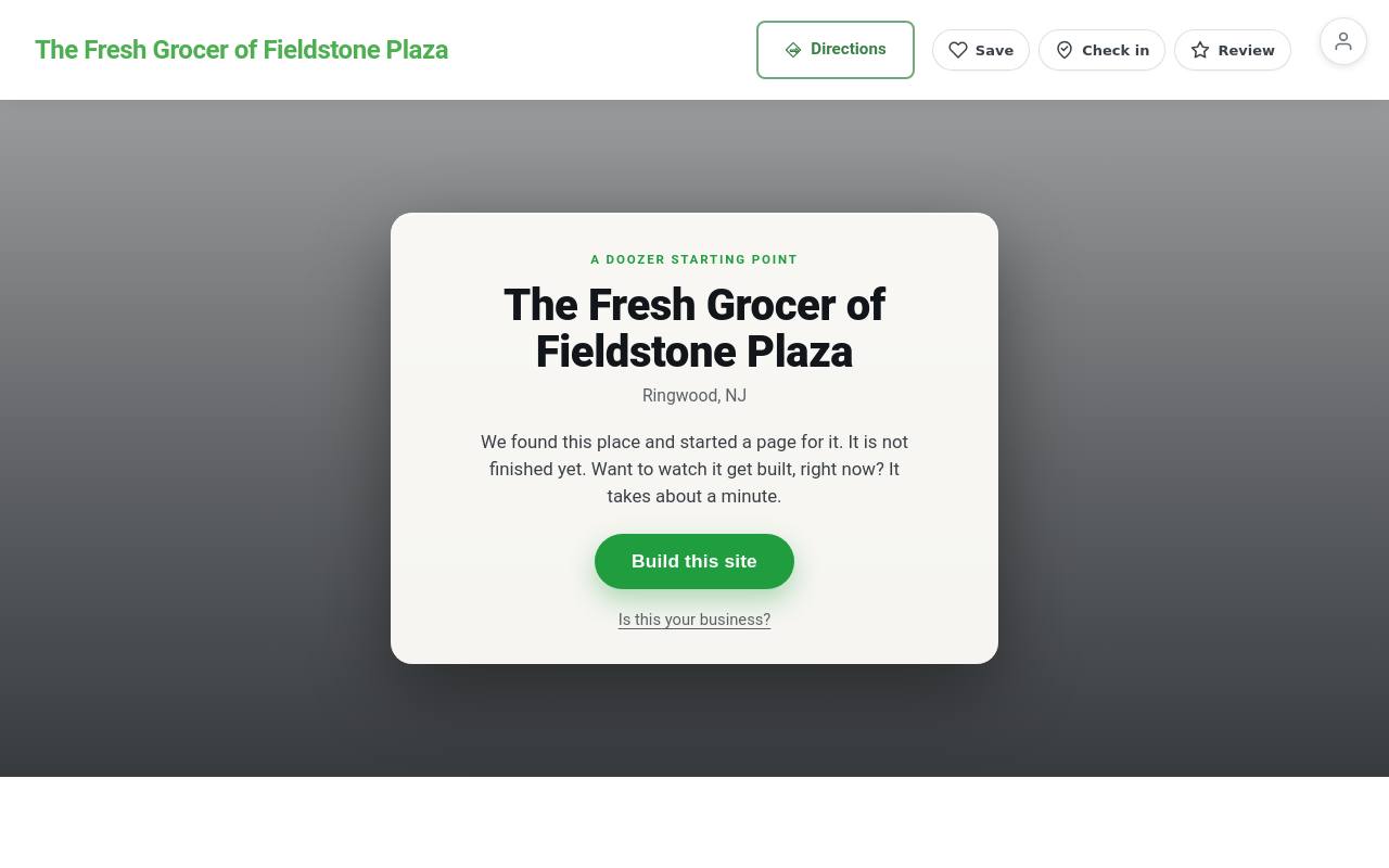 Preview of your live website