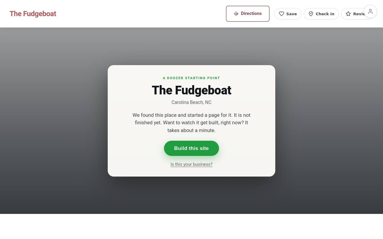 Preview of your live website