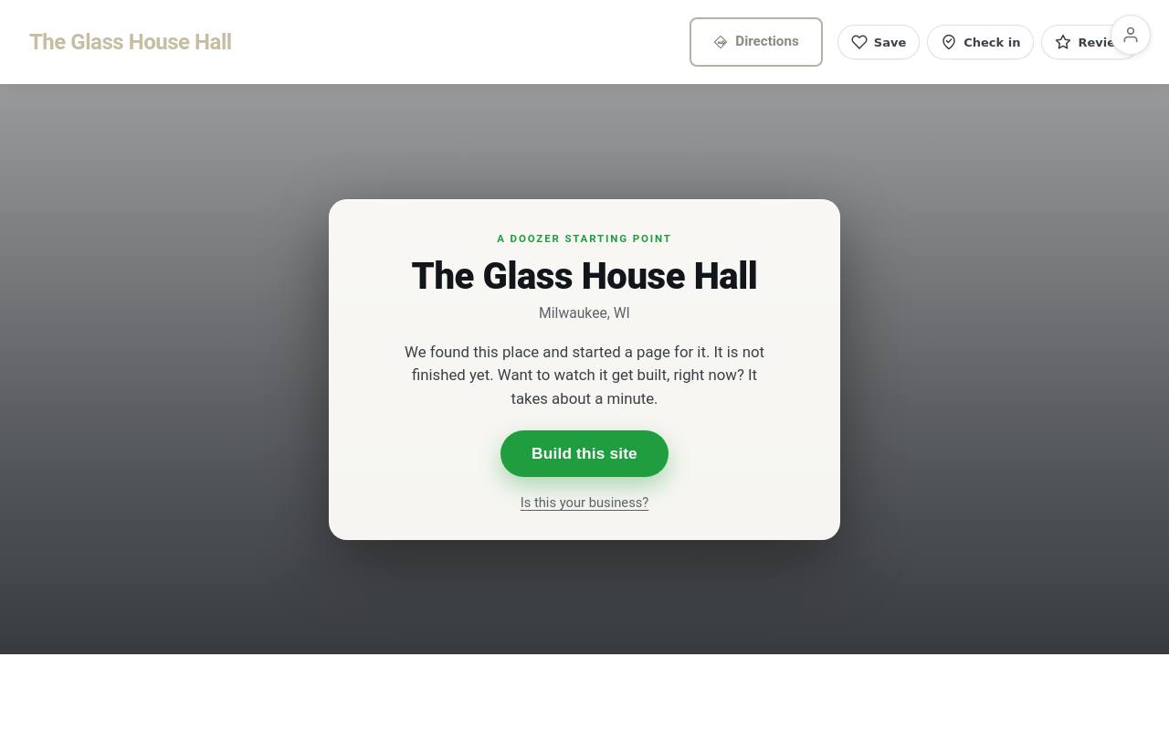 Preview of your live website