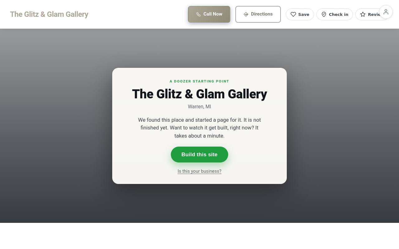 Preview of your live website