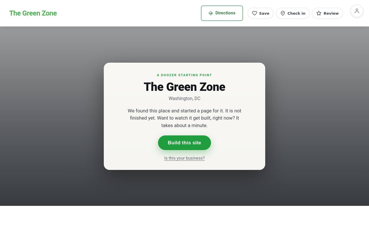 Preview of your live website