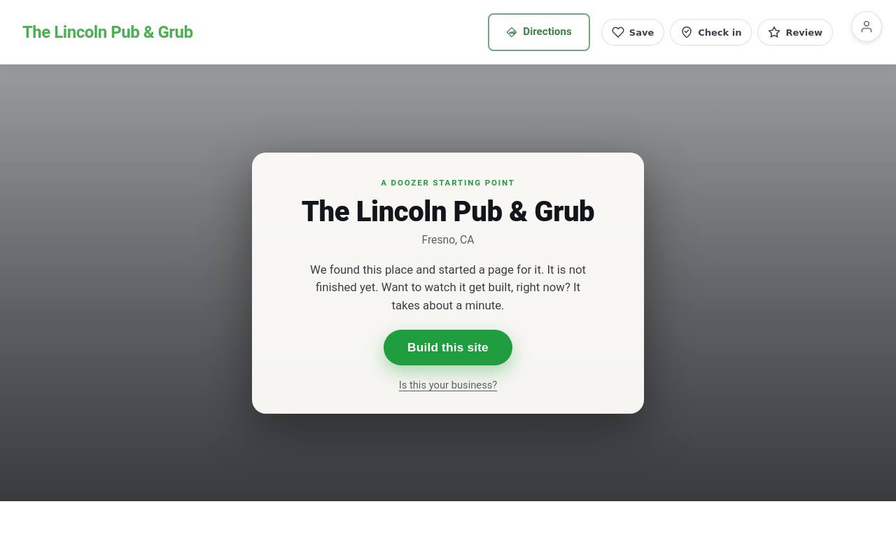 Preview of your live website