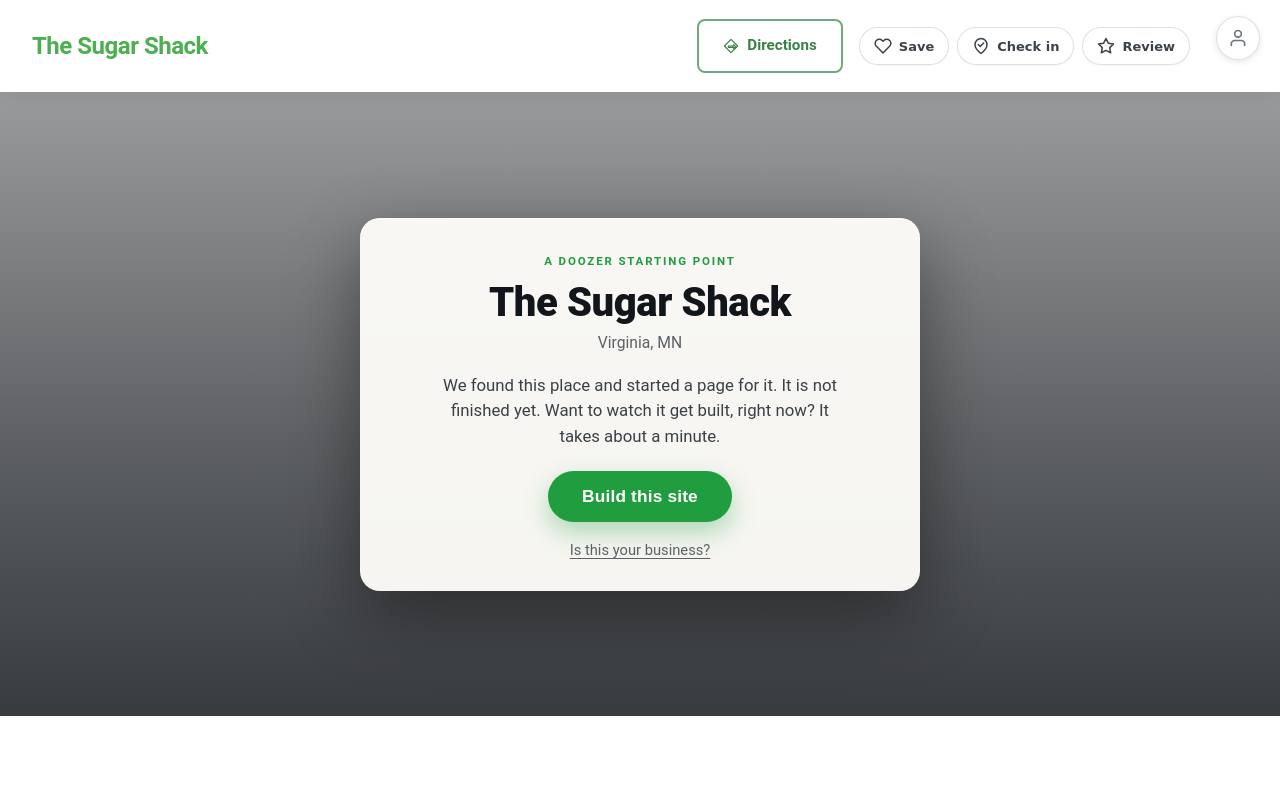 Preview of your live website