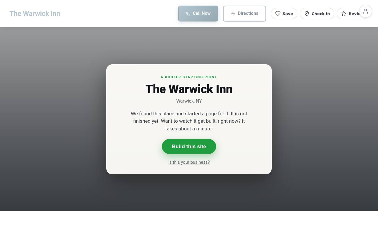 Preview of your live website
