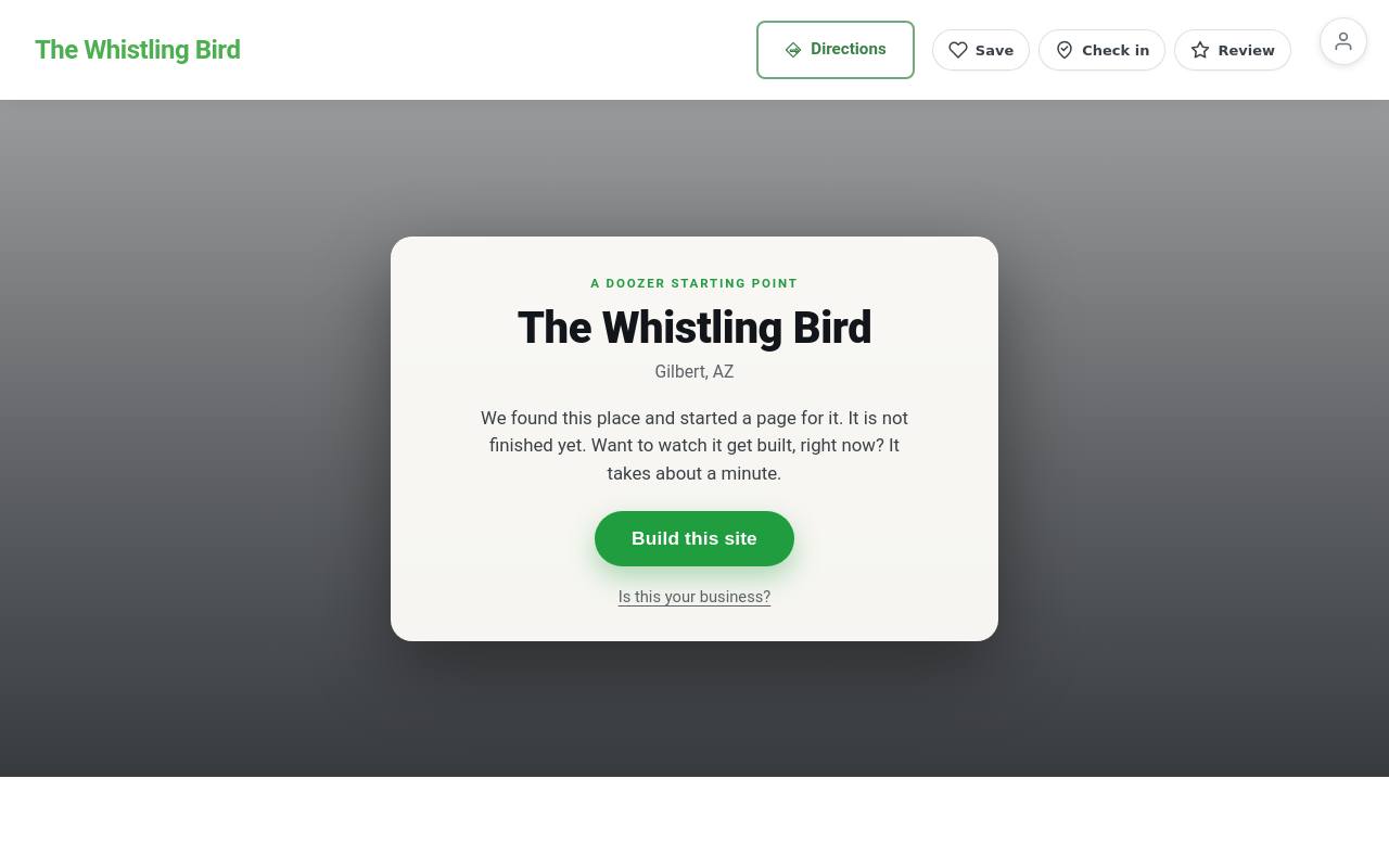 Preview of your live website