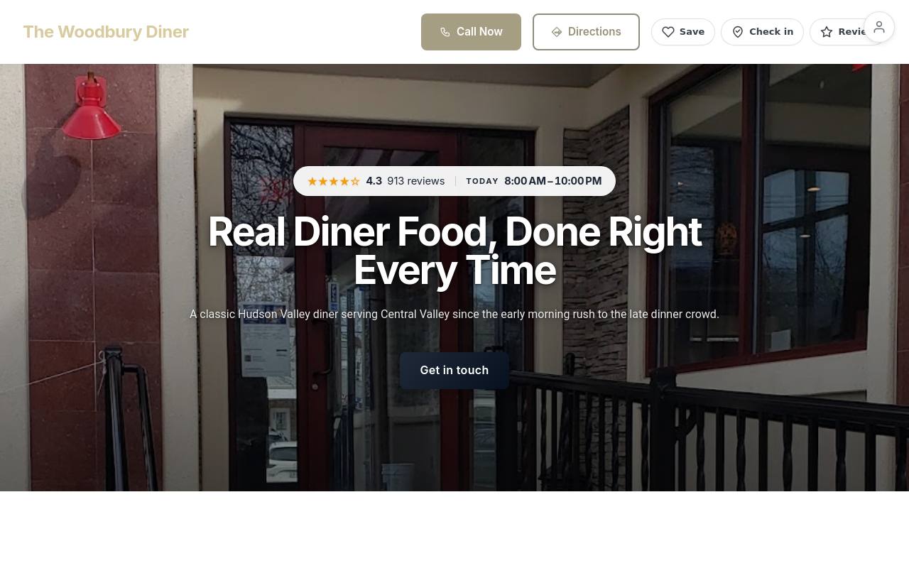 Preview of your live website