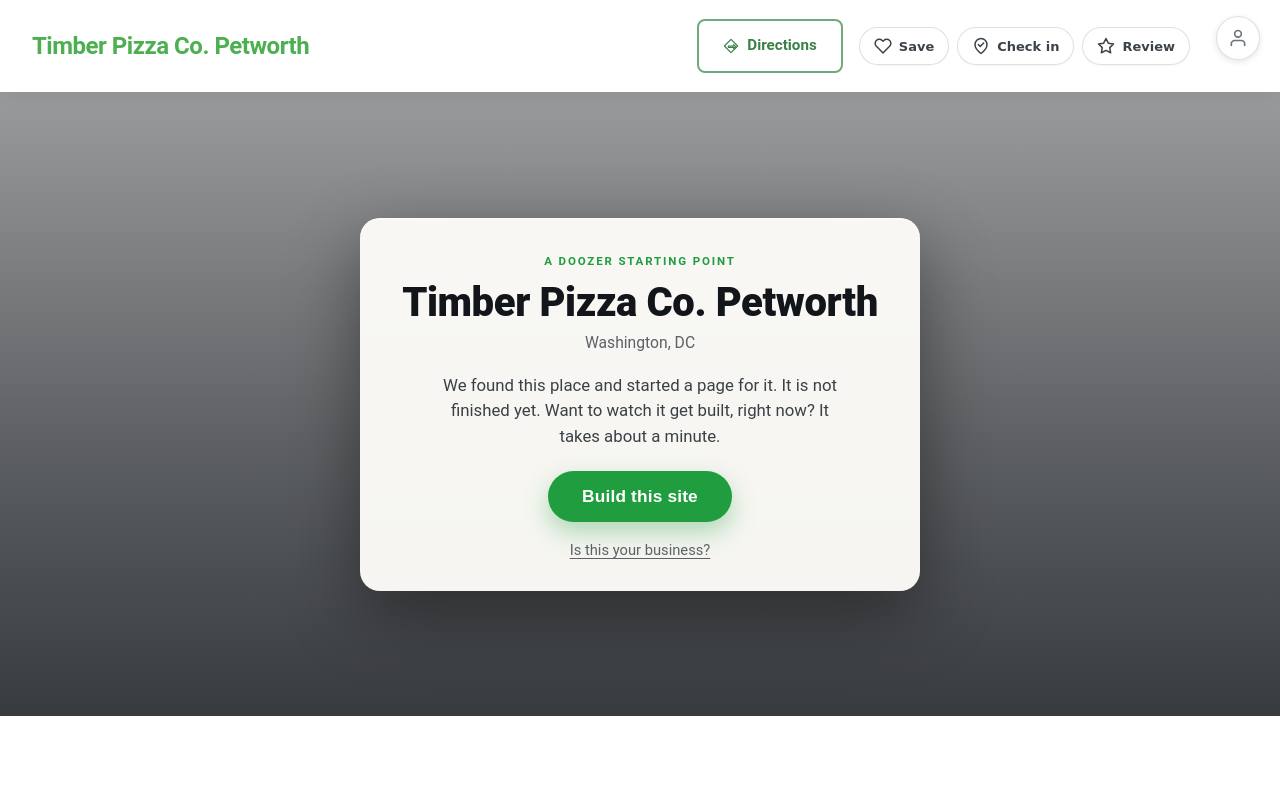 Preview of your live website