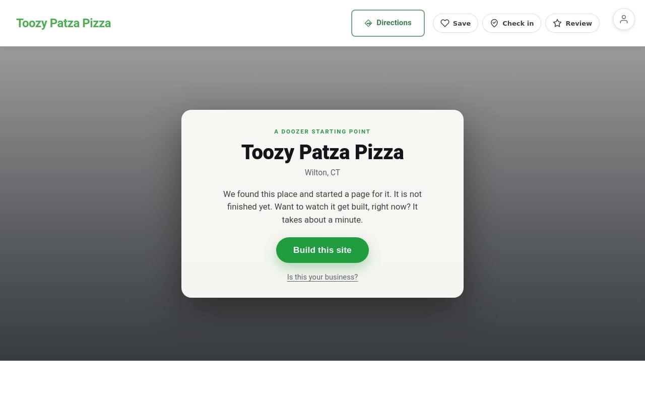 Preview of your live website
