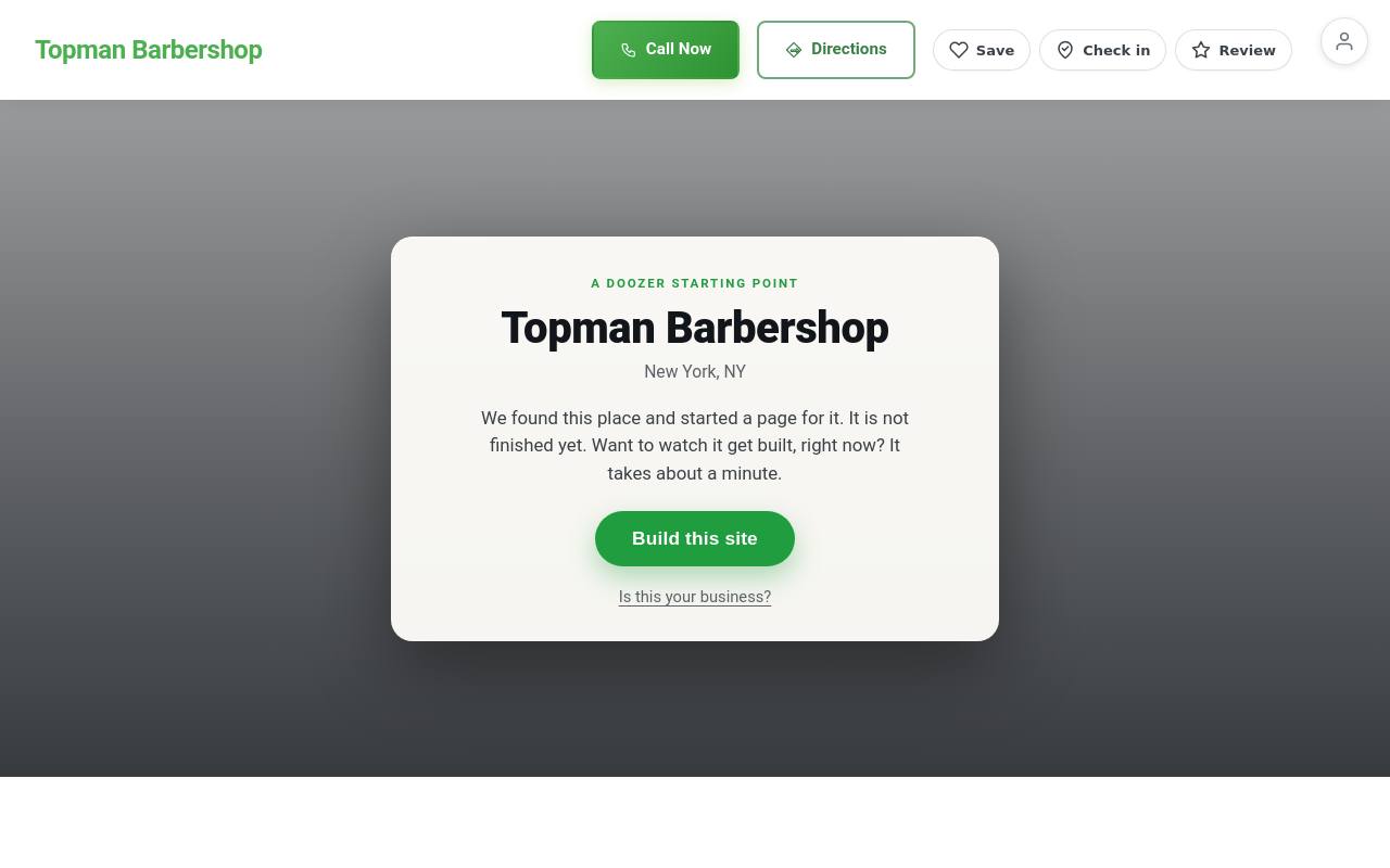 Preview of your live website