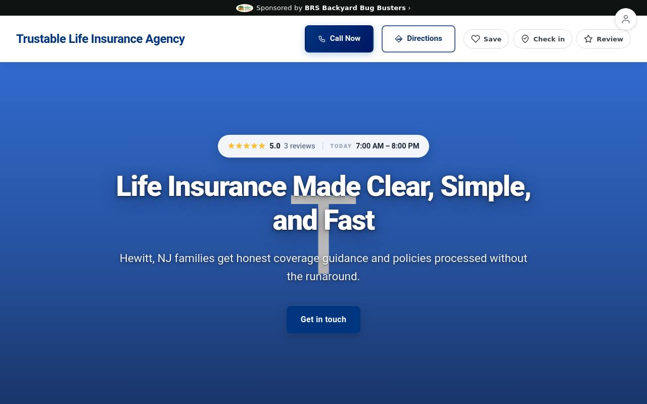 Preview of your live website