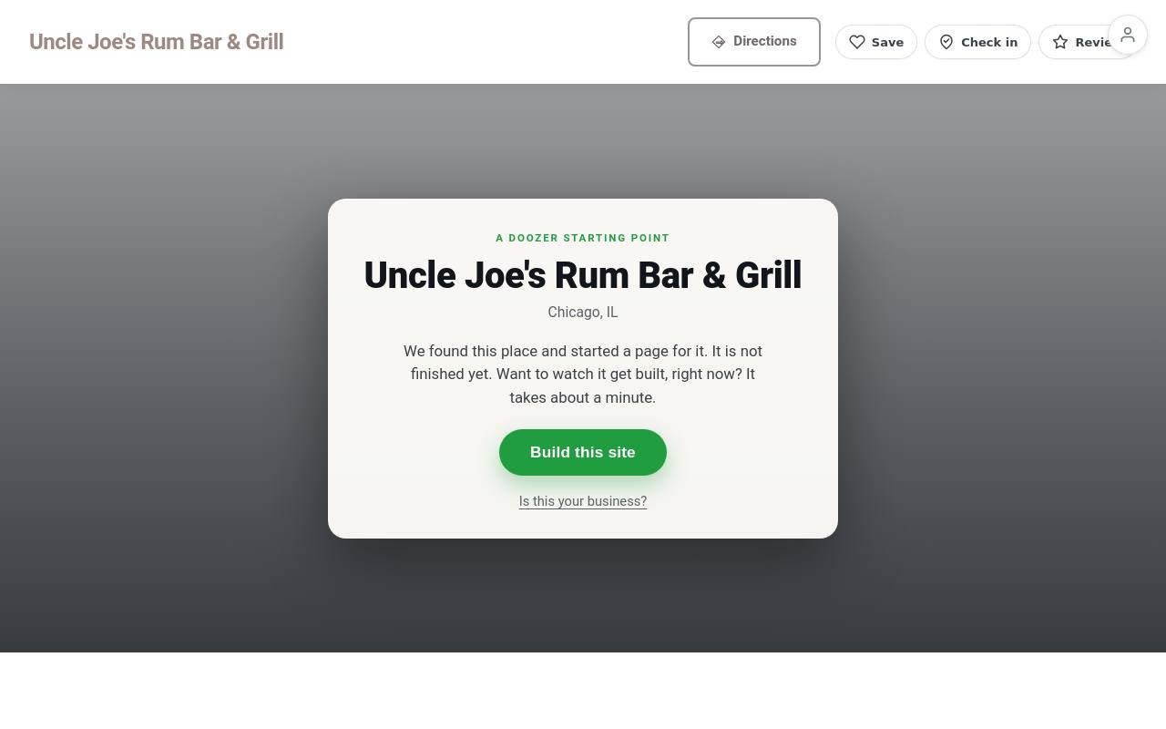 Preview of your live website